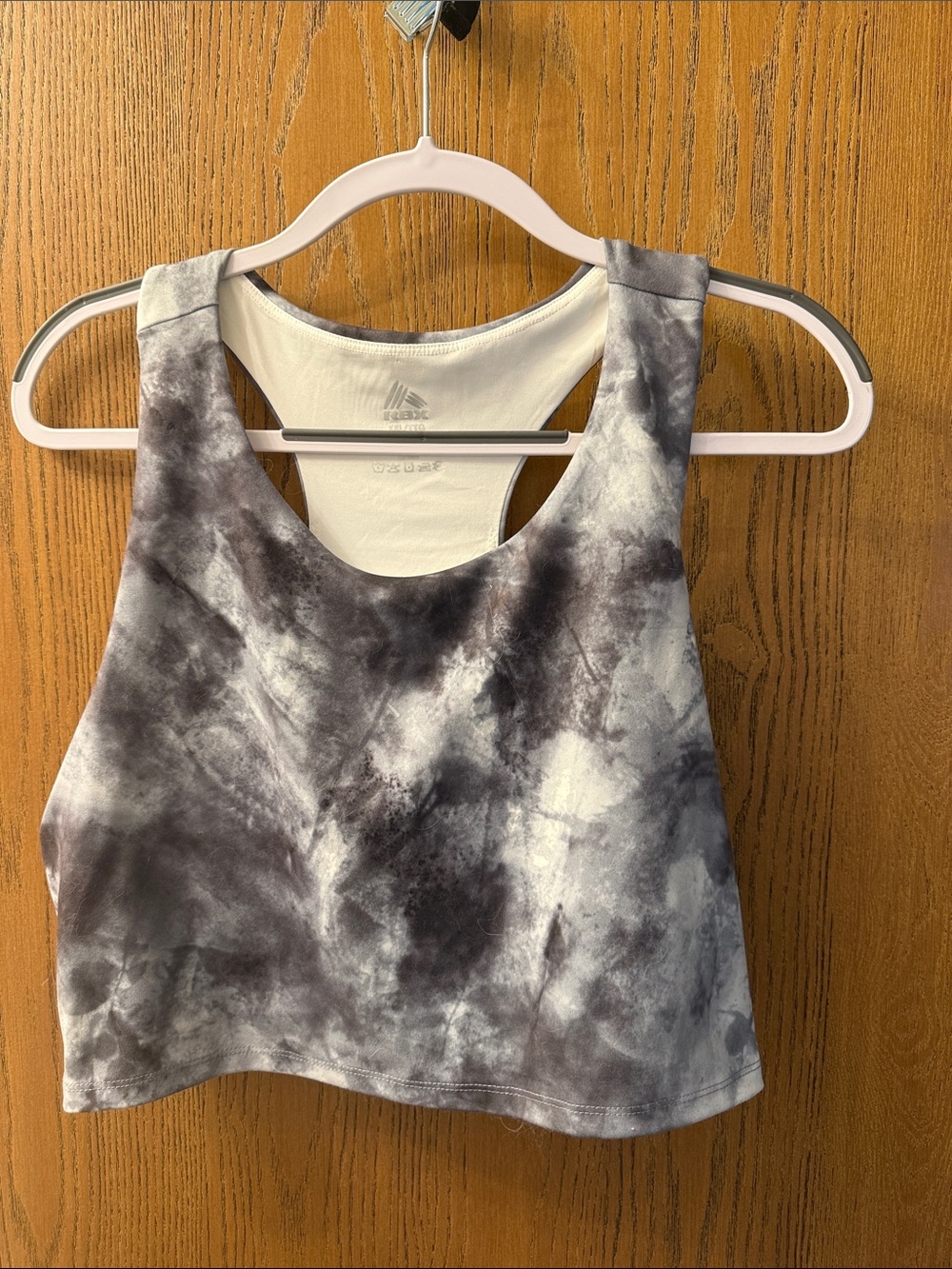 adidas Women's Black & White Tie-Dye Cropped Tank